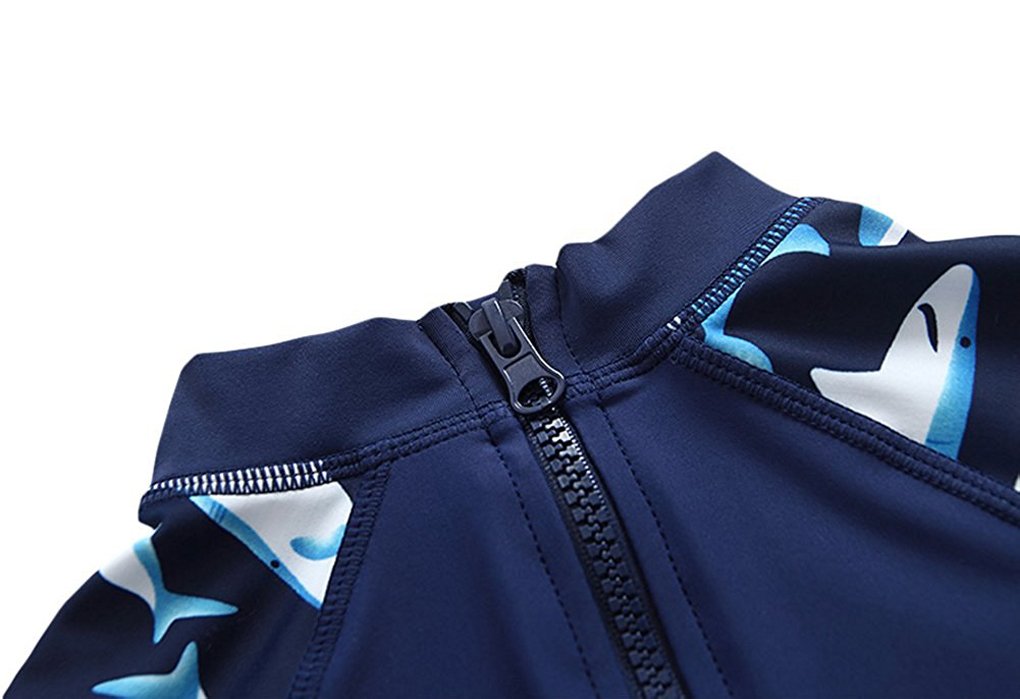 Yober Baby Boys Kids Swimsuit One Piece Toddlers Zipper Bathing Suit Swimwear With Hat Rash Guard Surfing Suit Upf 50+ Fba Navy,