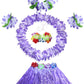 Fighting to Achieve 30cm Hawaiian purple Grass Skirt Performance Costume Set for Girls