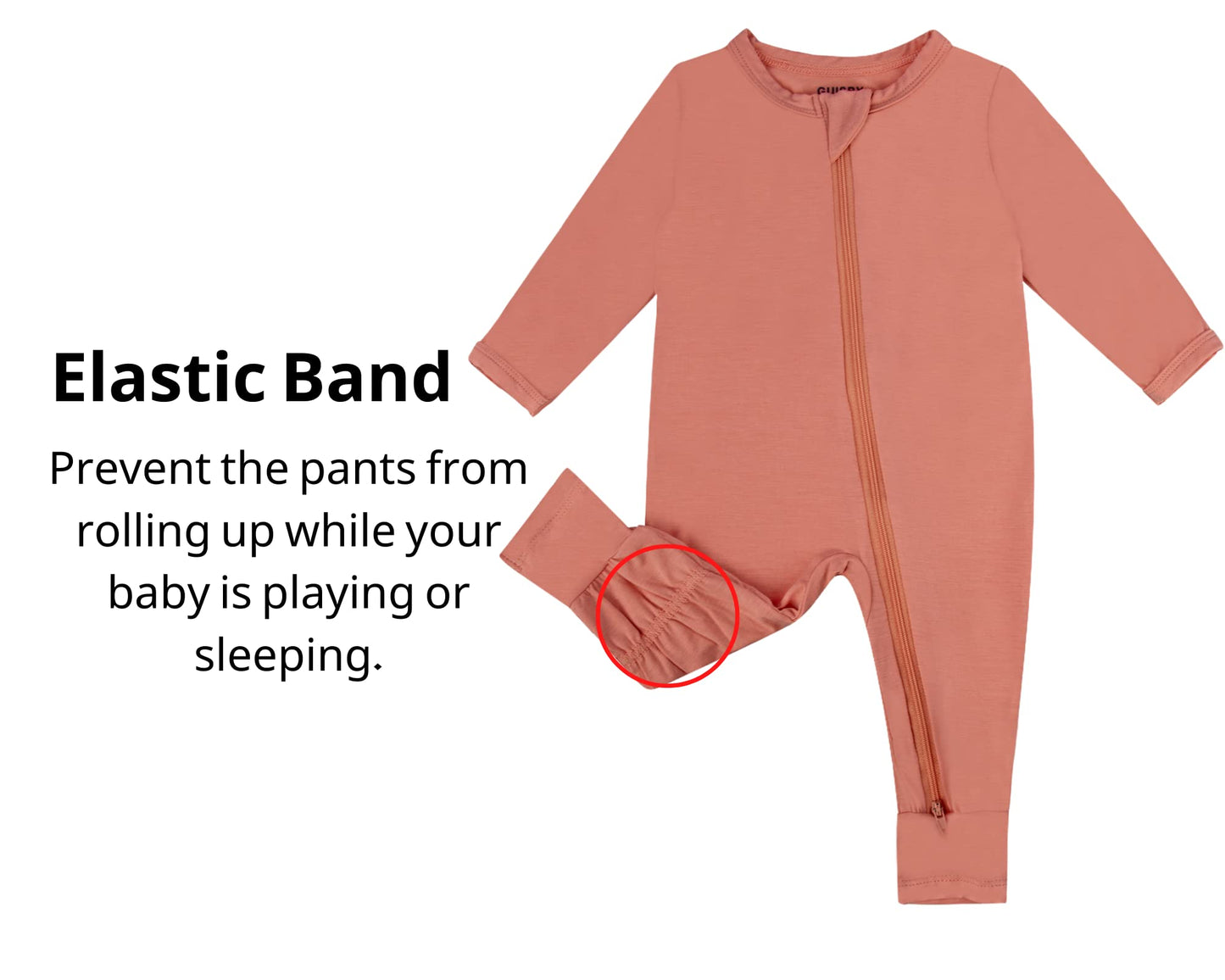 Guisby Rayon Footless Pajamas, Long Sleeve Newborn Zipper Sleepers Baby Boy Orange