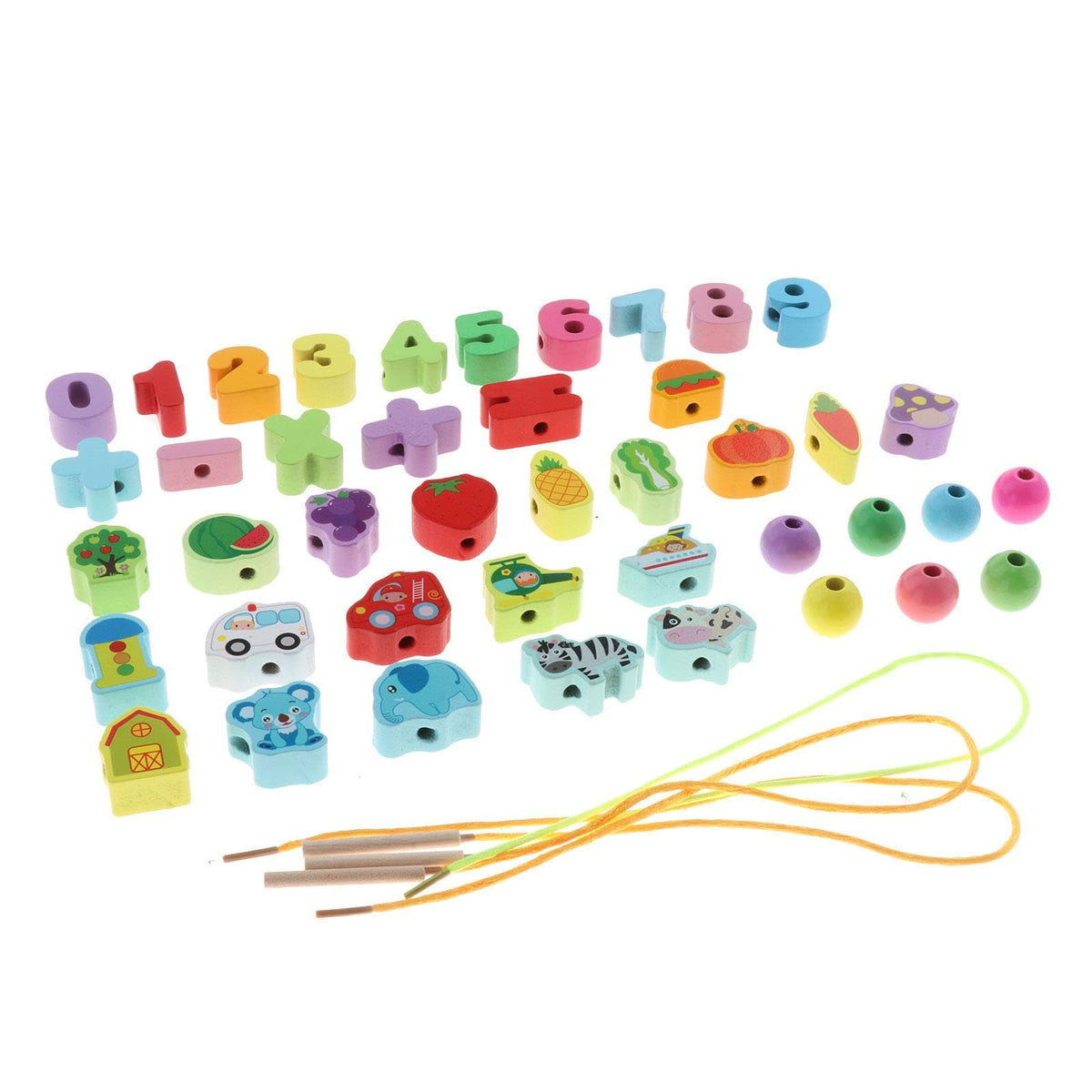 SECRET DESIRE Wooden Lacing Bead Toy Early Educational Motor Skills for Children Toddler 42 Beads|Developmental Baby Toys