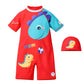 The Morning Play Swimsuit For Boys & Girls With Cap, OnePiece Swimming Costume For Kids, Uv Protection Swimwear For Boys & Girl