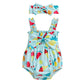Hopscotch Baby Girls Polyester Fruit Printed Clothing Set With Headband In Blue Color For Ages (912 Months)