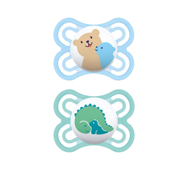 Mam Perfect Baby Pacifier, Patented Nipple, Developed With Pediatric Dentists & Orthodontists, Boy, 0-6 (Pack Of 2)