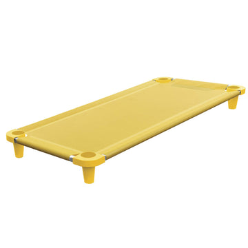 Acrimet Nap Cot For Kids, Portable Toddler Child Bed, Stackable, 52' L (Stainless Steel Tubes) (Yellow Breathable Mesh Fabric -