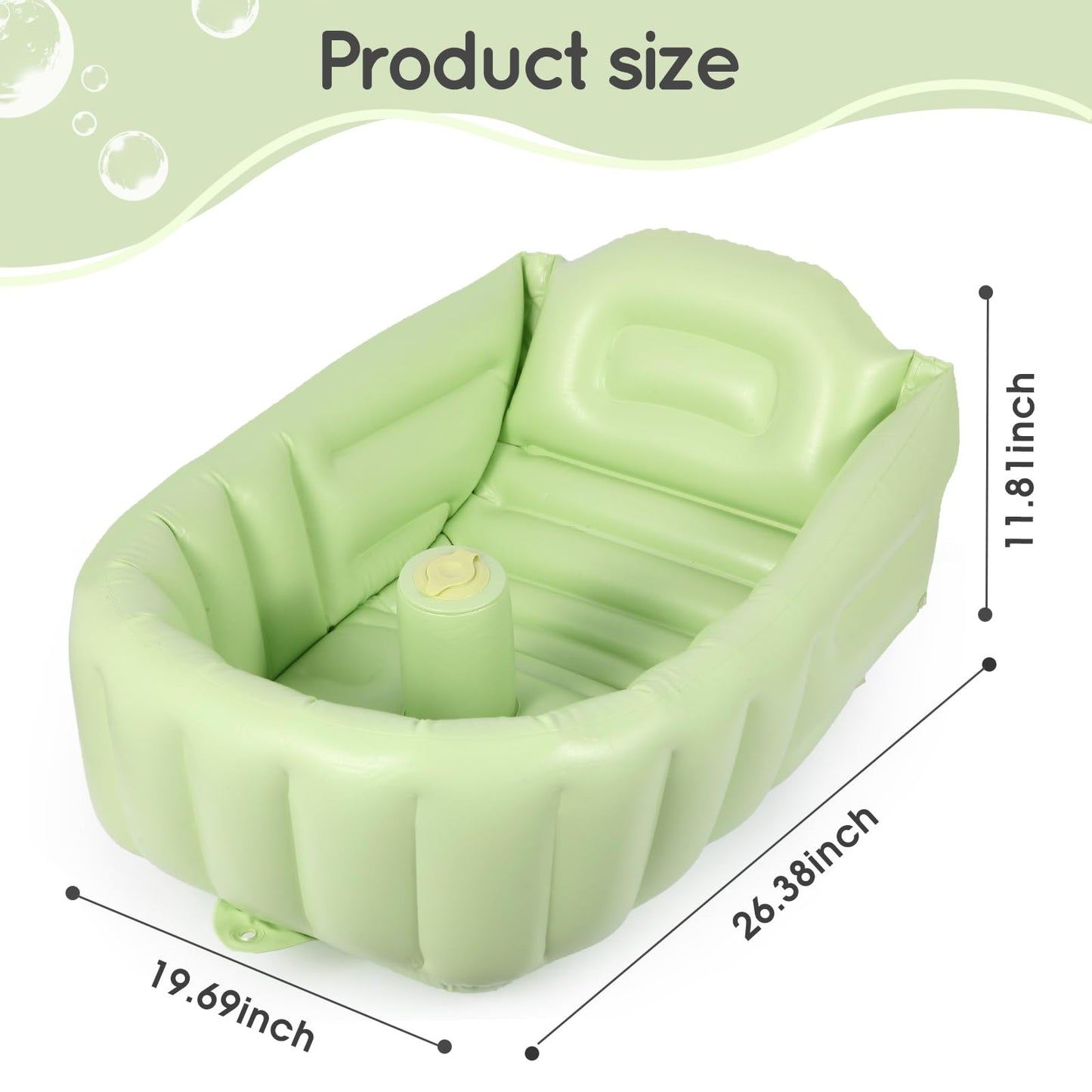 Mink Inflatable Bathtub For Toddlers - Portable Baby Tub With Collapsible Design For Easy Storage - Perfect For Newborns To Infa