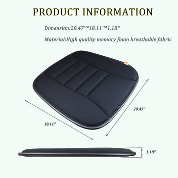 RaoRanDang Car Seat Cushion Pad for Car Driver Seat Office Chair Home Use Memory Foam Seat Cushion