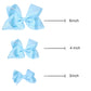Sky Blue Bows For Girls,6Pcs Hand-Made Grosgrain Ribbon Hair Bows Alligator Clips Hair Accessories For Little Teen Toddler Girls