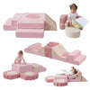 13-Piece Soft Play Climbing Toys for Toddlers 1-3, High-Density Foam Climbing Blocks with Flower Cushions, Soft Play Set Convert