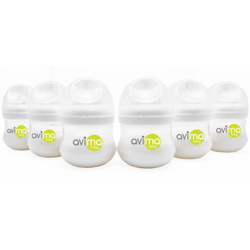 Avima Baby 4 Oz Anti Colic Baby Bottles For Breastfed Babies - Slow Flow Nipples, Wide Neck Bottle, Bpa Free - Newborn 0-3 Month