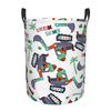 Pevtufa Dinosaur On Excavator2 Foldable Laundry Basket Organizer,Fabric Clothes Toy Storage Basket Nursery Hamper Storage Bin Fo