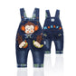 Kidscool Space Baby Boy Girl Jean Overalls,Toddler Denim 3D Monkey Dungarees Pants,Blue,3-6 Months