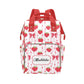 Custom Strawberry Baby Diaper Bag with Name - Personalized Nursing Travel Tote Backpack for Mom or Dad, Custom Name Baby Daypack