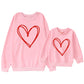 Mommy And Me Valentine'S Day Sweatshirt Love Heart Graphic Family Matching Pullover Casual Long Sleeve Shirt Tops (Mom-Pink, Med