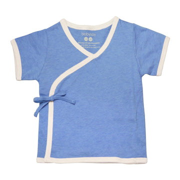 Babysoy Unisex Baby Kimono Tee, Lake Blue, 12 18 Months
