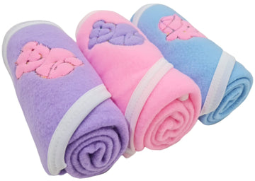 First Kick Baby Blankets New Born Pack of Hooded Wrappers Cum Wrap Towel Pack of 3 (Fleece & Polyester, skin friendly, Pink, Blu