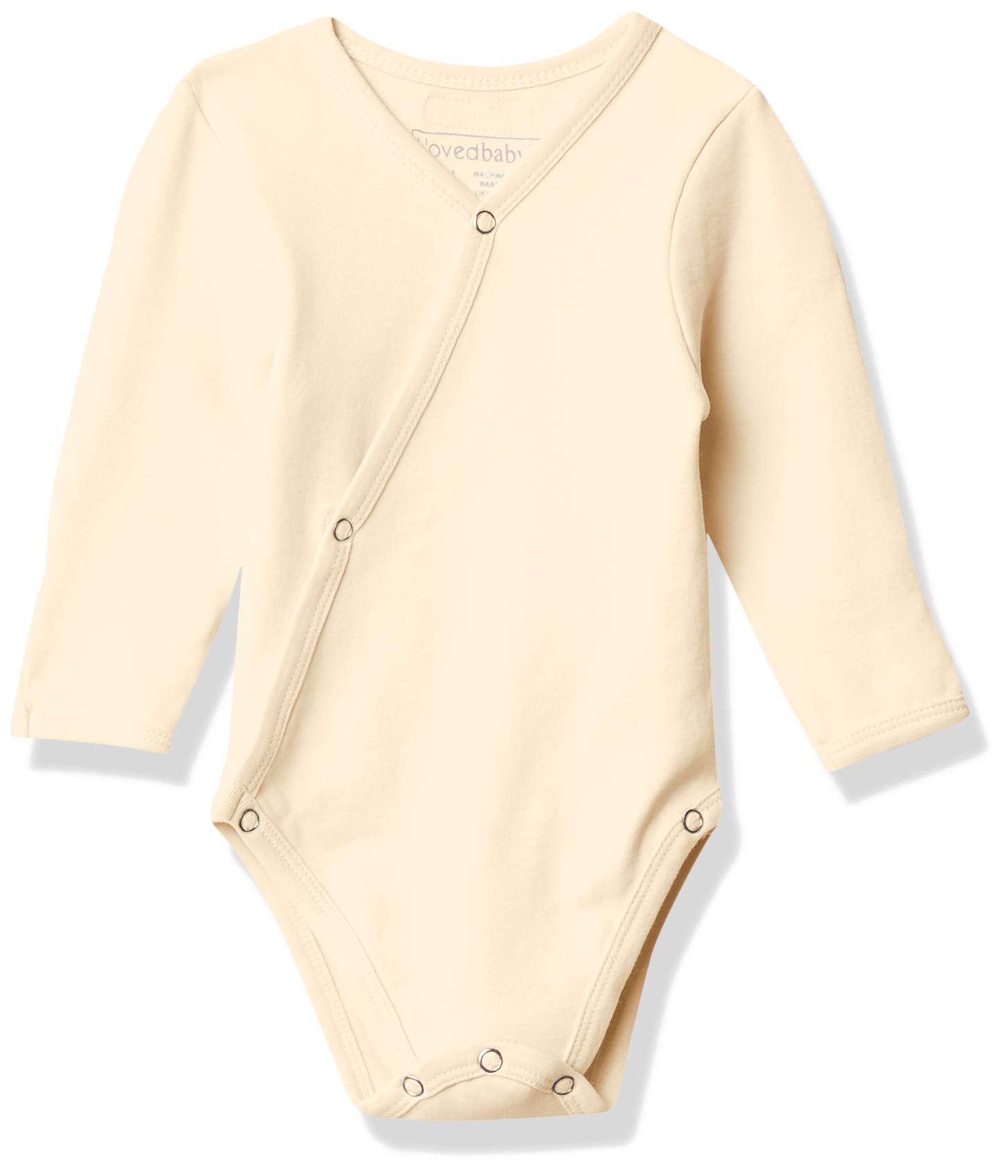 L'Ovedbaby Unisex Baby Organic Cotton Kimono Bodysuit, Buttercream, 3-6 Months Us