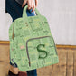 Artsadd Custom Name Diaper Bag Mommy Nappy Bags, Personalized Light Green Handbags Large Capacity Shoulder Bag Multi-Function Nu
