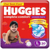 Huggies Complete Comfort Wonder Pants Large (L) Size (914 Kgs) Baby Diaper Pants, 30 Count| IndiaS Fastest Absorbing Diaper Wi