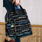 Artsadd Custom Name Diaper Bag Mommy Nappy Bags, Personalized Black And Blue Signature Handbags Large Capacity Multi-Function Nu