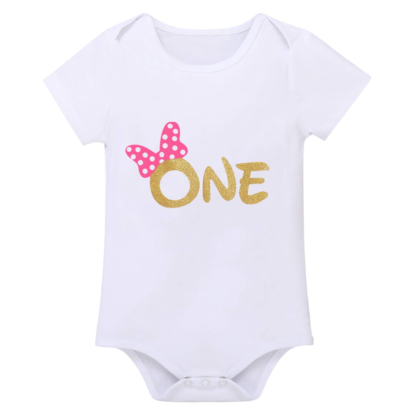 Newborn Baby Girls 1St Birthday Outfit Polka Dots One Romper Tutu Skirt Mouse Ears Headband Cake Smash Costume For Photo Shoot C