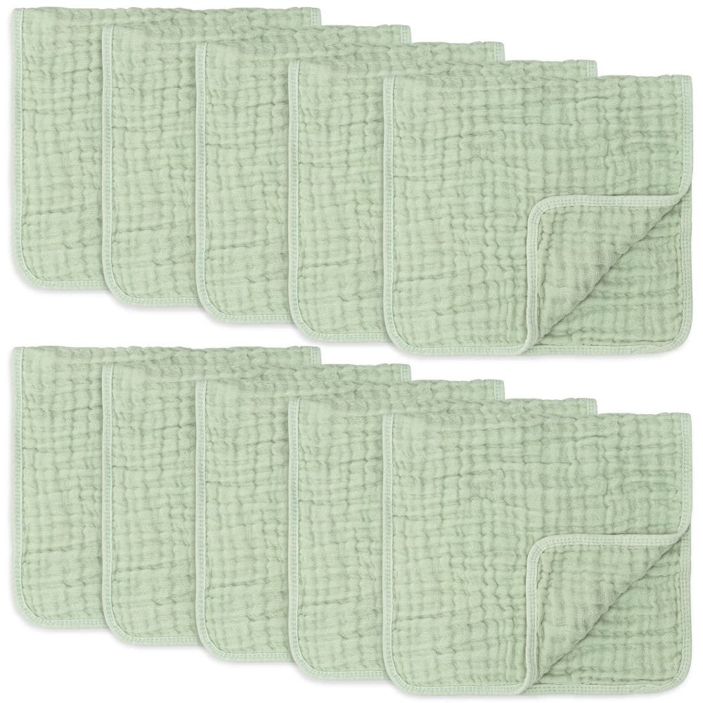Comfy Cubs Muslin Burp Cloths Large 100% Cotton Hand Washcloths For Babies, Baby Essentials 6 Layers Extra Absorbent And Soft Bo