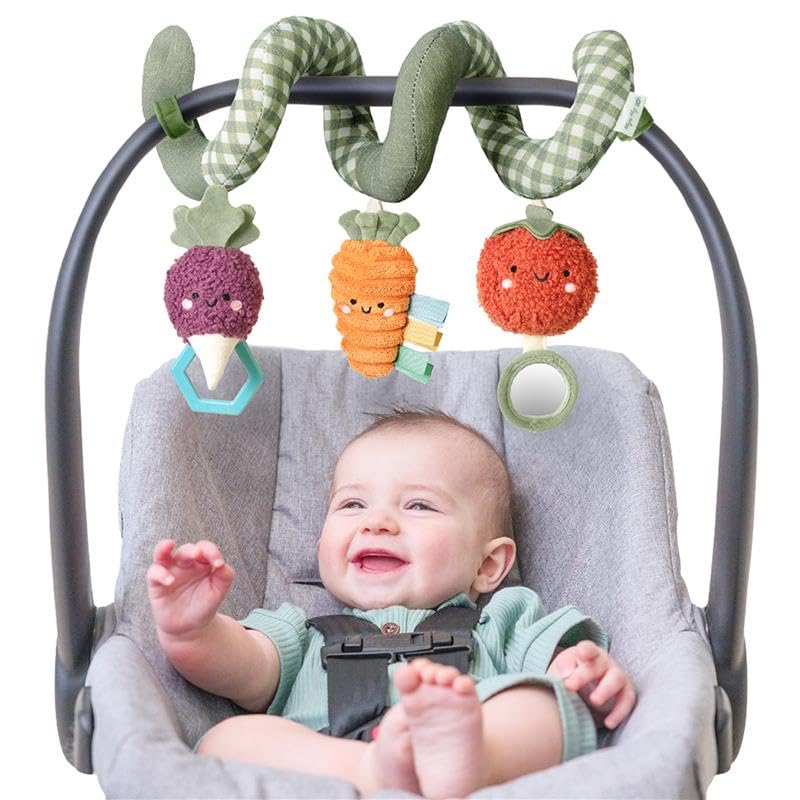 Itzy Ritzy Spiral Car Seat & Stroller Activity Toy - Stroller & Car Seat Toys for Ages 0 Months and Up - Hanging Toys Include Da