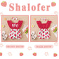 Shalofer Baby Girl First Birthday Outfit 1St Birthday Berry Summer Bodysuit With Fruit Headband(Red,6-12 Months)