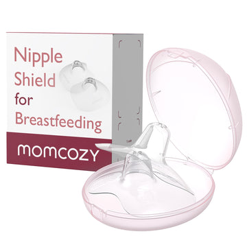 Momcozy Contact Nipple Shields, 100% Food-Grade Silicone For Breastfeeding Difficulties, Ultra-Thin & Super-Soft, Made Without B