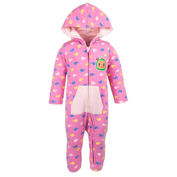 Cocomelon Infant Baby Boys Or Girls Fleece Coverall Pink 24 Months