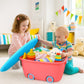 Shuttle Art Pink Storage Box with Wheels & Lid, Kids Multipurpose 45 Litre Large Toy Rolling Storage Container Organizer Bins fo