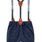 Baby Boy Summer Cotton Gentleman Short Sleeve Bowtie Romper Suspenders Shorts Outfit Set Style2 Green 90