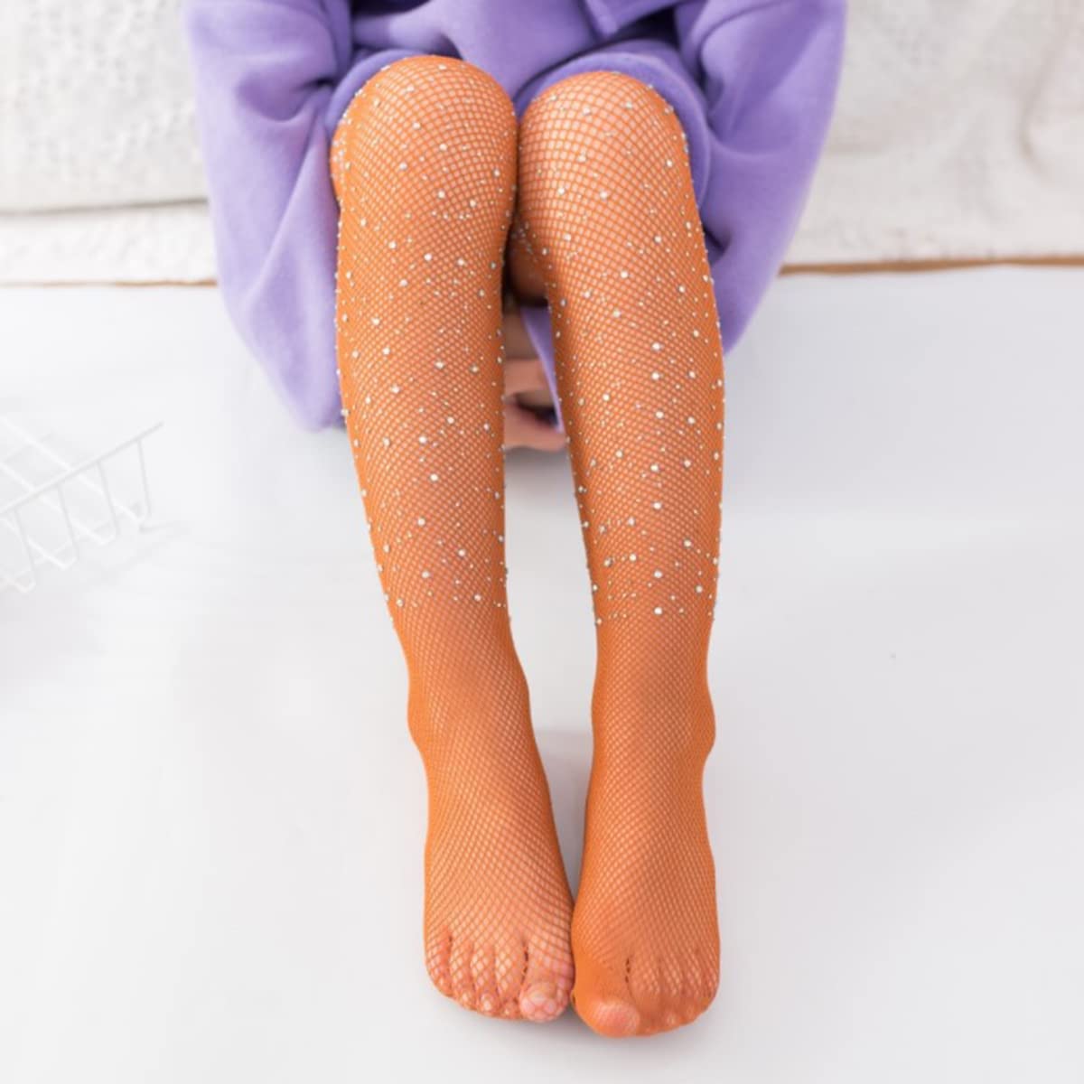 Lxxiashi Toddler Kids Baby Girls Mesh Pantyhose Solid Diamonds Tights Leggings Stockings Pants (Rhinestone - Black + Brown + Lig