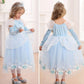 Itvti Princess Cinderella Costume For Girls Halloween Carnival Fancy Dress For Cosplay, Light Blue, 4-5 Years(Tag 120)