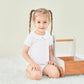 Pureborn Baby Girls Bodysuit Cotton Peter-Pan Collar Short Sleeve One-Piece White 6-9 Months