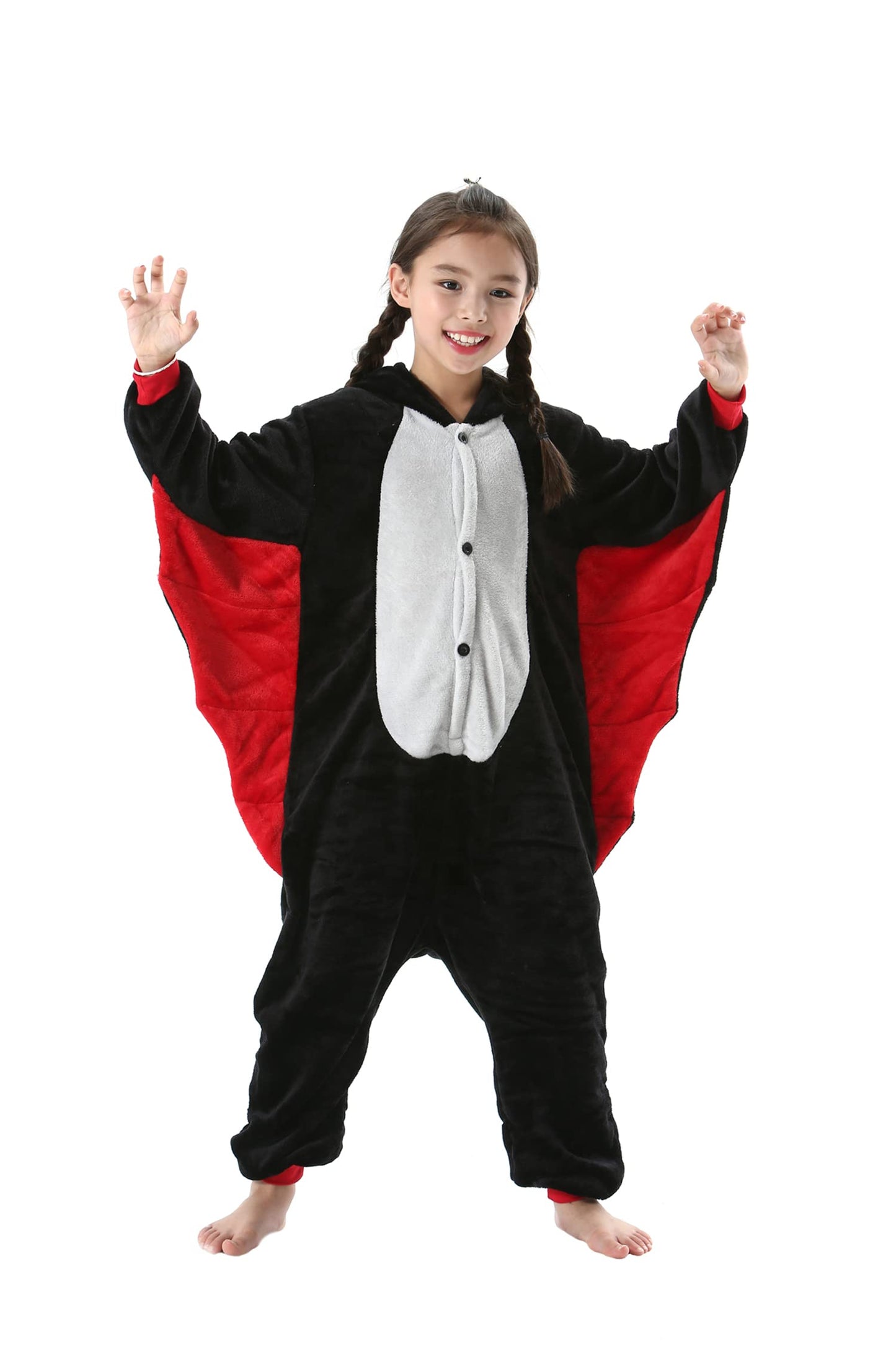 Atoz Onesie For Kids, Animal Pajamas Halloween Cosplay Costume For Girls Boys, Bat 10-11Y