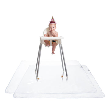 Graco Under High Chair Mat - Waterproof & Washable Plastic Food/Spill Catcher - 50' Eating, Painting & Art Floor Cover, Clear (