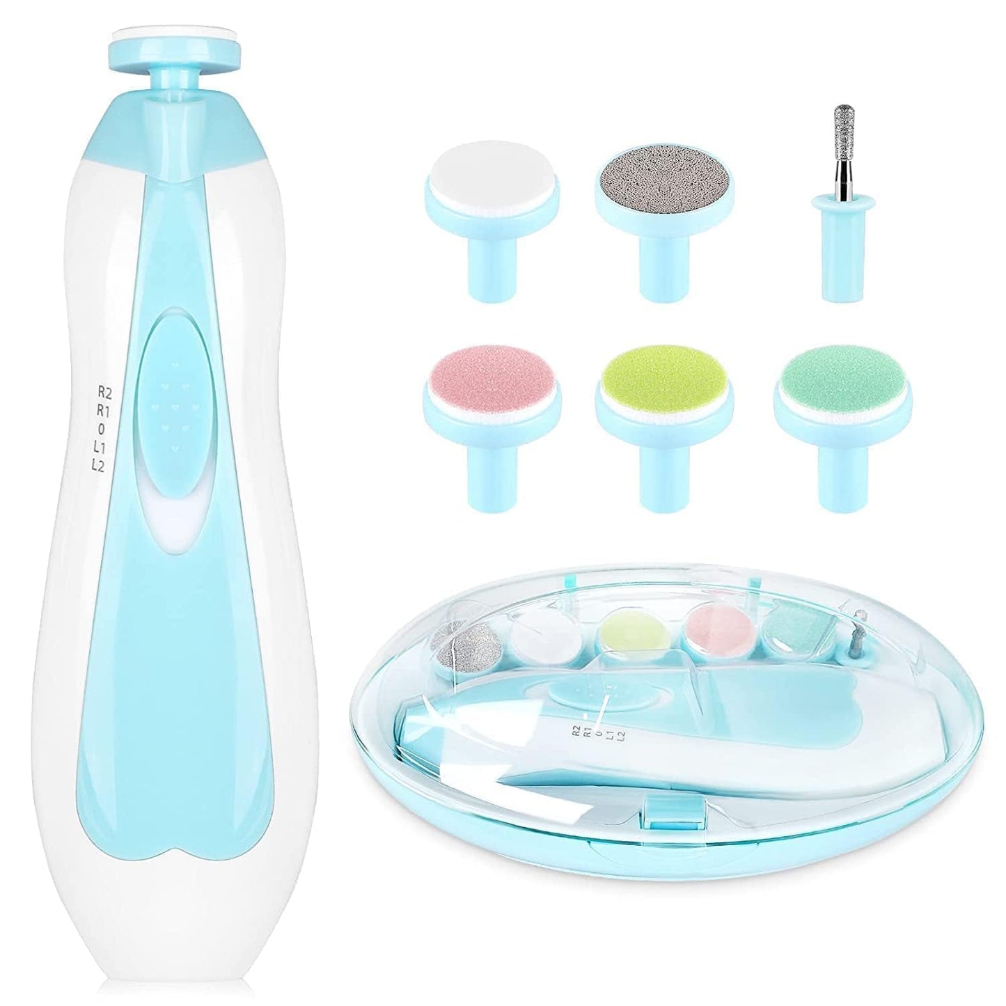 Baby Nail Trimmer Electric|Safe Baby Nail File|Baby Nail Clippers With Light And 6 Grinding Pads For Newborn Infant Toddler Or A