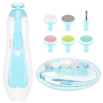 Baby Nail Trimmer Electric|Safe Baby Nail File|Baby Nail Clippers With Light And 6 Grinding Pads For Newborn Infant Toddler Or A