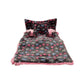 Pinks & Blues Full Sleeping 5 Piece Baby Bedding Set With 2 Puppy Shape Side Pillows (042Months) (Printed Grey)