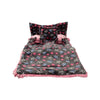 Pinks & Blues Full Sleeping 5 Piece Baby Bedding Set With 2 Puppy Shape Side Pillows (042Months) (Printed Grey)