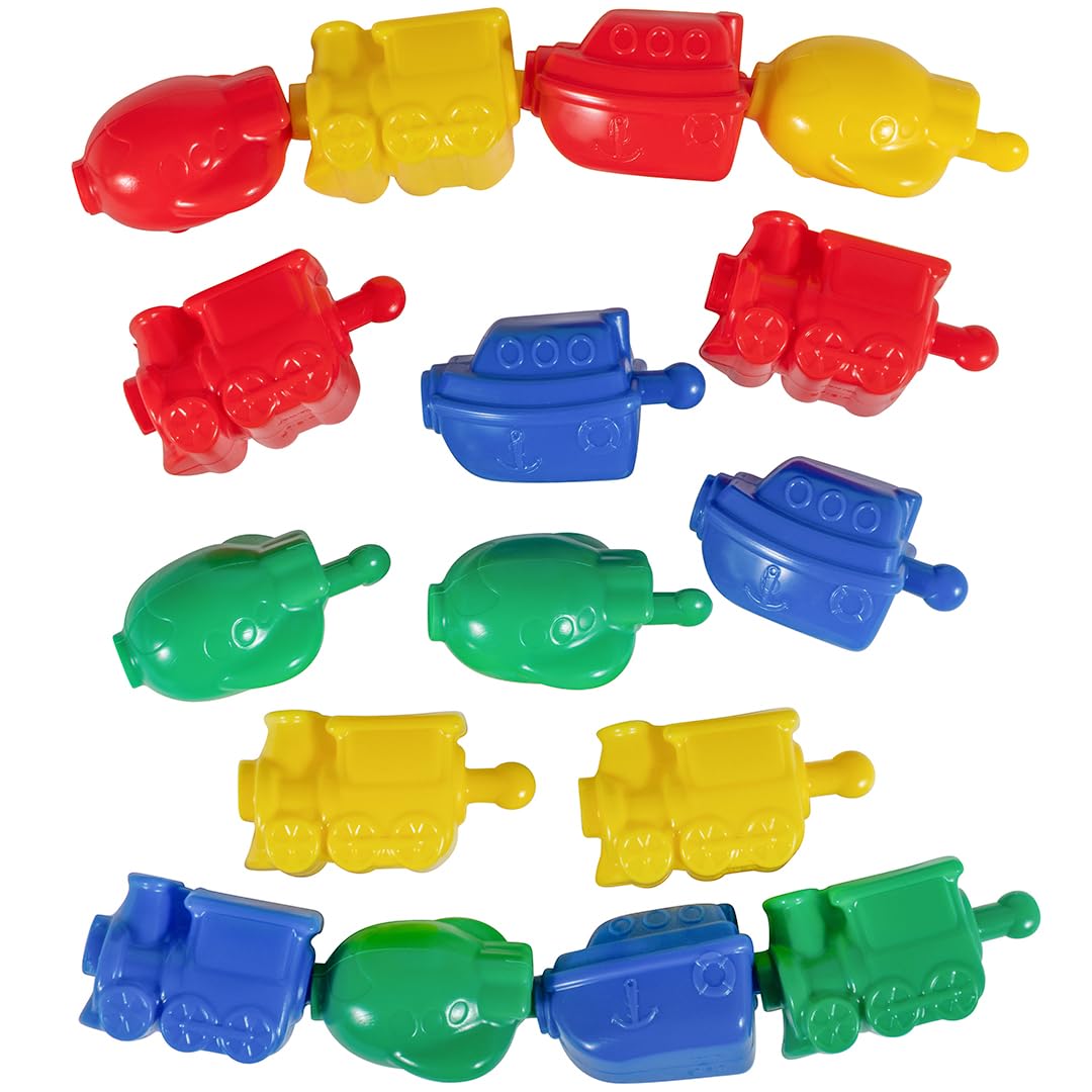 LEARNING ADVANTAGE Transportation Linking Blocks - Set of 36 - Ages 18m+ - Connecting Blocks for Toddlers - Early Construction,