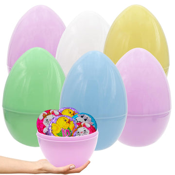 The Dreidel Company Massive Pastel Fillable Easter Eggs Colorful Bright Plastic Easter Eggs, Perfect For Easter Egg Hunt, Surpri