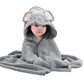 VISGOGO Baby Bath Towel Cute Animal Absorbent Hooded Towel with Ears Soft Bathrobe Blanket for Toddlers Newborn Shower Gifts (Gr