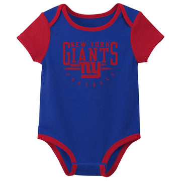 Outerstuff Nfl Newborn Baby And Infant Short Sleeve Bodysuit Variety 3-Pack - New York Giants, 3-6M