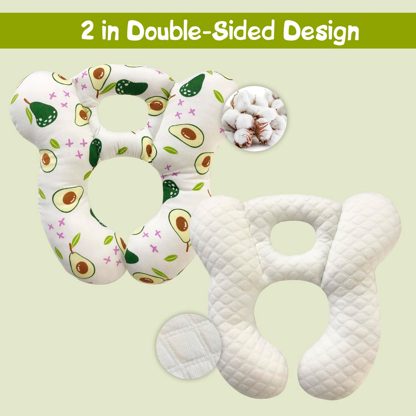Deezomo Baby Travel Pillow,Soft And Skin Friendly Kids Cushion For Car Seat - Newborn Pillow For Pushchair,Car Seat,Travel (Whit