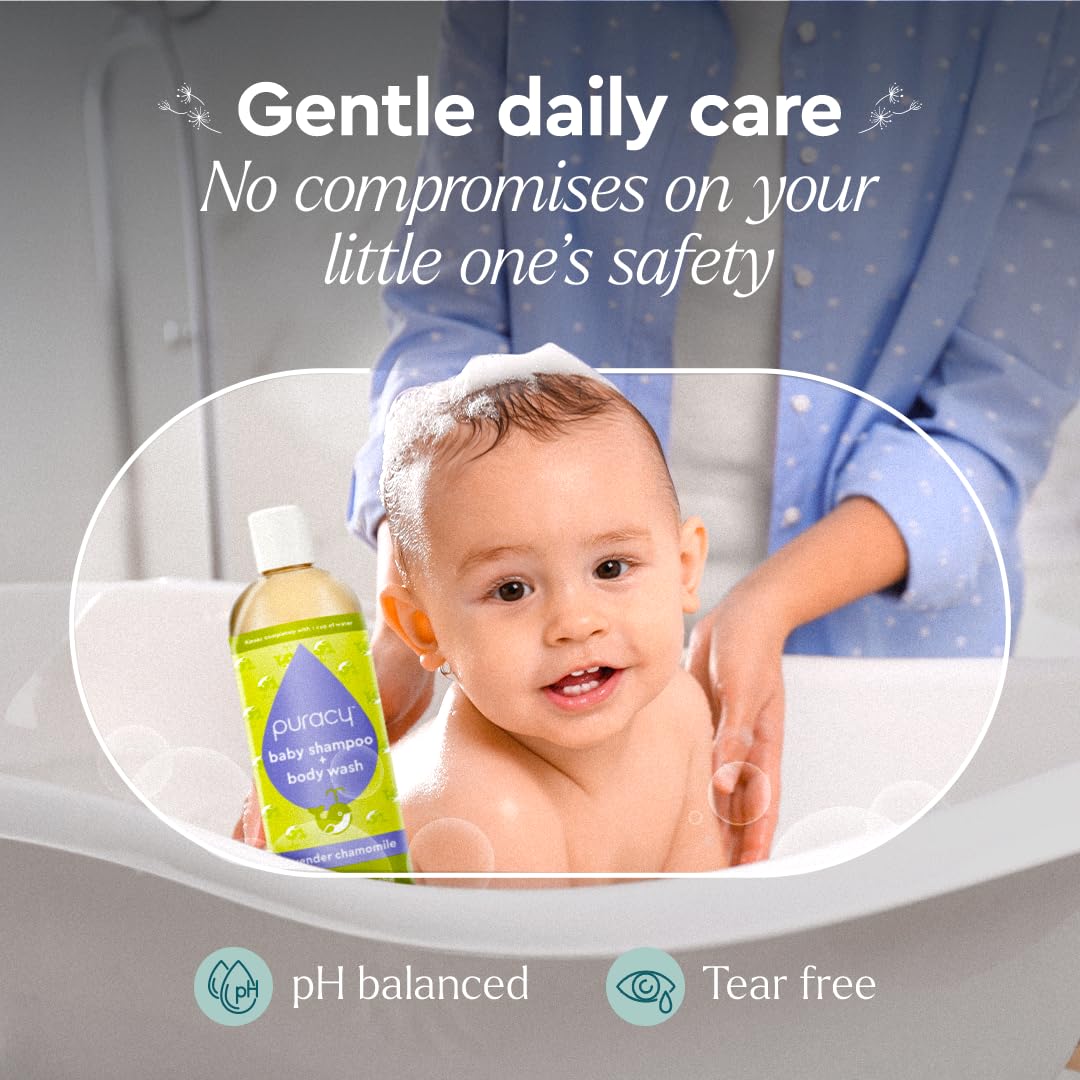 Puracy Baby Shampoo & Body Wash For Children - Pure Ingredients With 12 Fruit & Vegetable Extracts For Silky Smooth Skin, Gentle