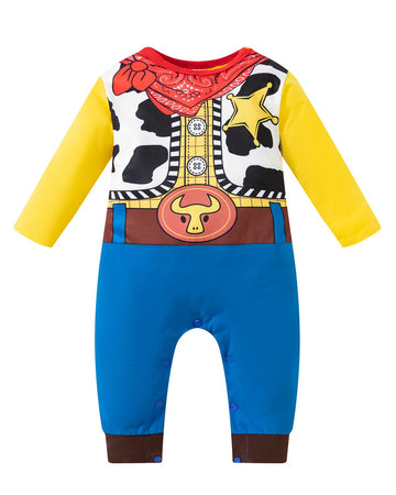 Lensous Baby Boys' Cowboy Costume Halloween Cosplay Bodysuit (Cowboy, 0-3 Months