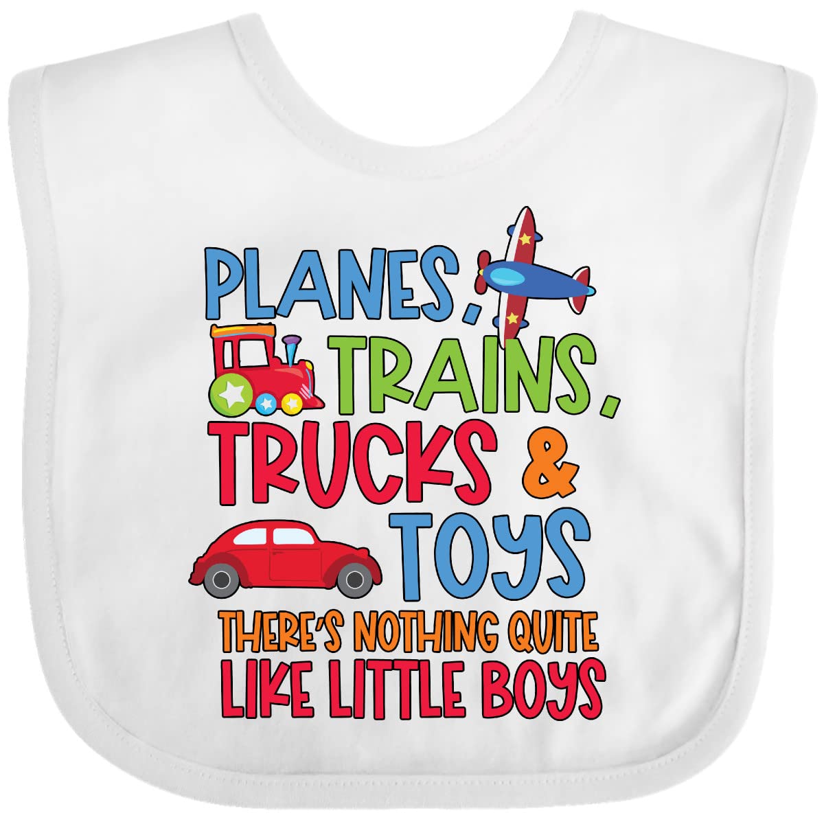 Inktastic Planes Trains Trucks And Toys Nothing Quite Like Little Boys Baby Bib White 3B18D