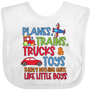 Inktastic Planes Trains Trucks And Toys Nothing Quite Like Little Boys Baby Bib White 3B18D