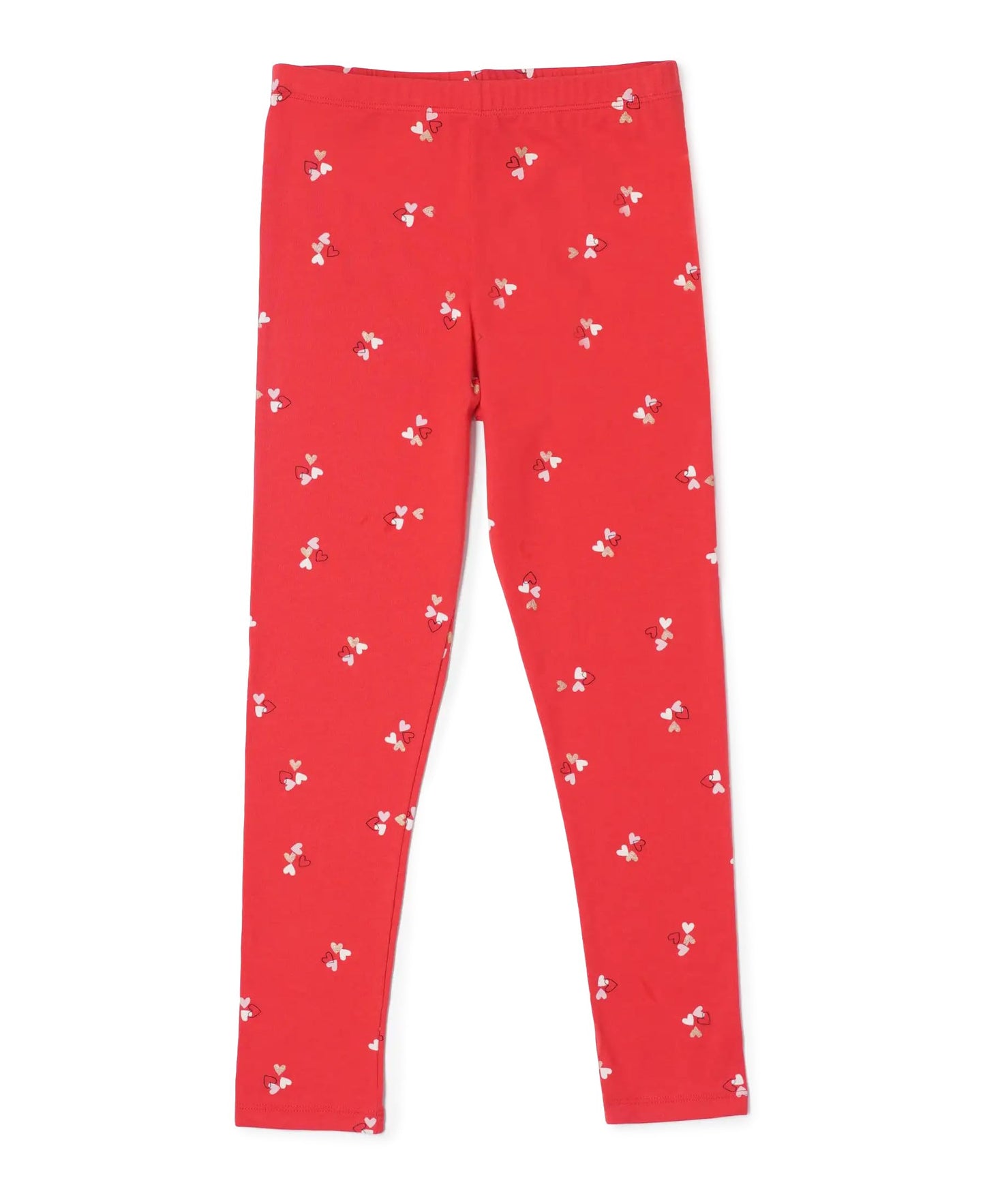 Jockey UG08 Girls Super Combed Cotton Elastane Stretch Slim Fit Printed Leggings (Colors & Prints May Vary)_Rio Red Printed_91